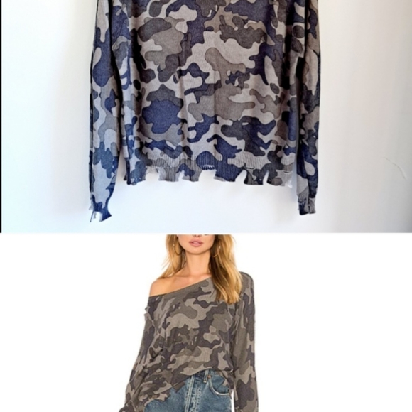 Casper Camo Sweater in Charcoal Camo - Picture 8 of 9